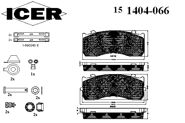 151404-066 Icer pastillas de freno delanteras