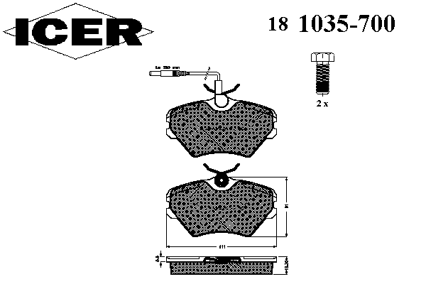 181035-700 Icer pastillas de freno delanteras