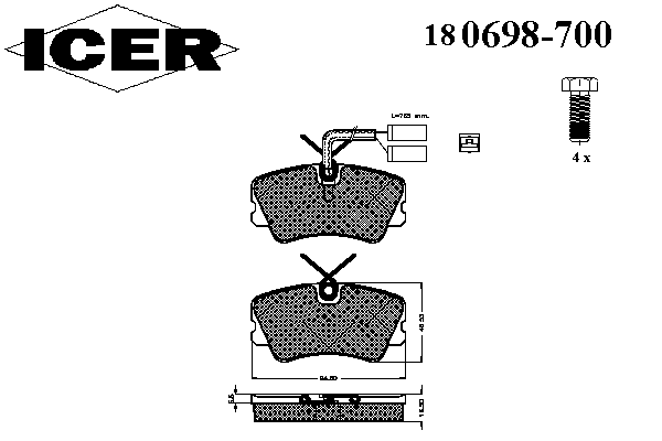 180698-700 Icer pastillas de freno delanteras