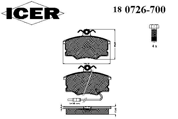 180726-700 Icer pastillas de freno delanteras