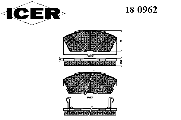 180962 Icer pastillas de freno delanteras