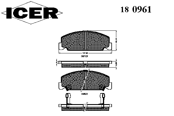 180961 Icer pastillas de freno delanteras