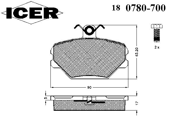 180780-700 Icer pastillas de freno delanteras