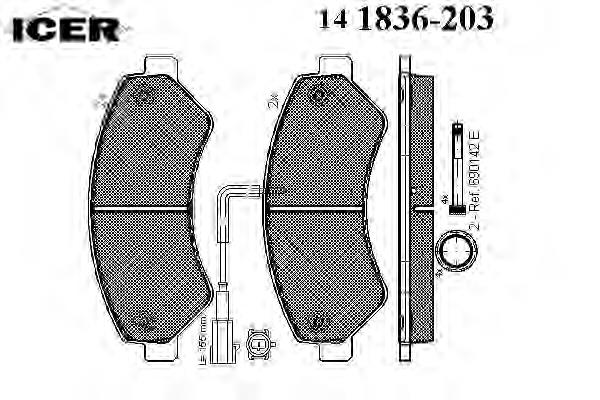 141836-203 Icer pastillas de freno delanteras