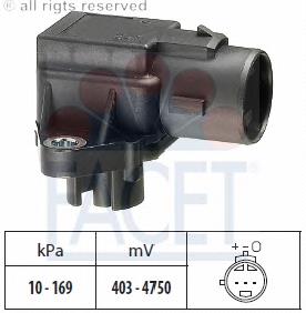 103031 Facet sensor de presion del colector de admision