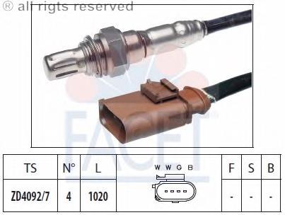 108172 Facet sonda lambda, sensor de oxígeno despues del catalizador izquierdo