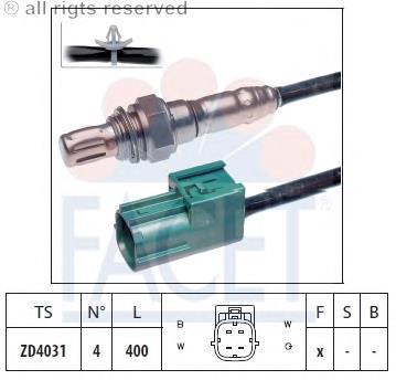 107759 Facet sonda lambda, sensor de oxígeno antes del catalizador derecho