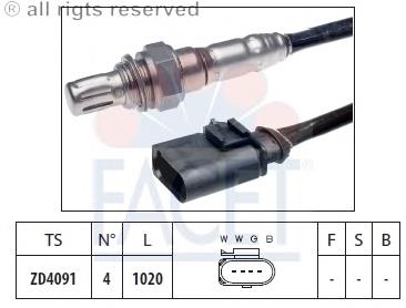 108041 Facet sonda lambda, sensor de oxígeno despues del catalizador derecho