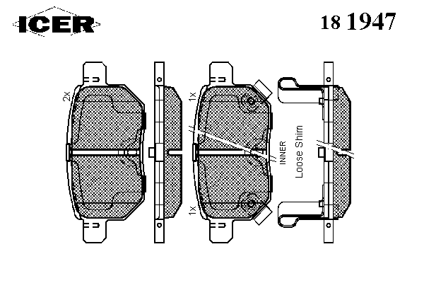 181947 Icer pastillas de freno traseras