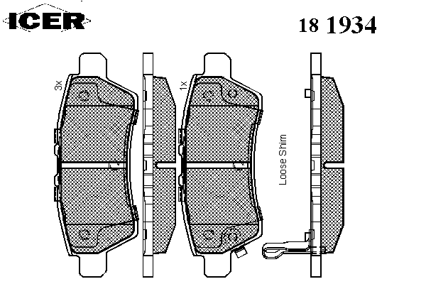 181934 Icer pastillas de freno traseras