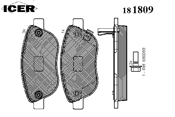 181809 Icer pastillas de freno delanteras