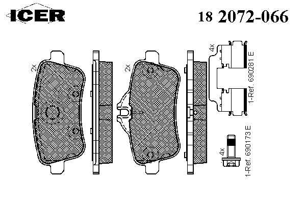 182072-066 Icer pastillas de freno traseras