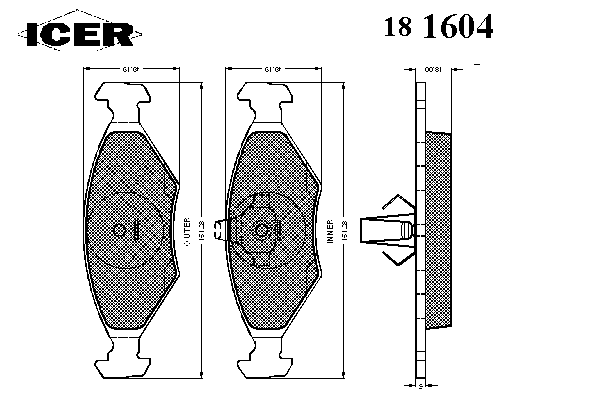 181604 Icer pastillas de freno delanteras