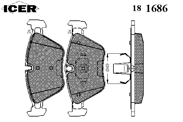 181686 Icer pastillas de freno delanteras