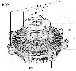 Embrague, ventilador del radiador VCH09 Japan Parts