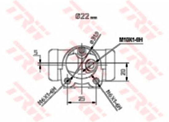 BWH173 TRW cilindro de freno de rueda trasero