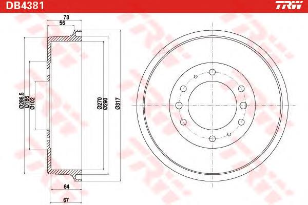  Freno de tambor trasero para Nissan Patrol W260