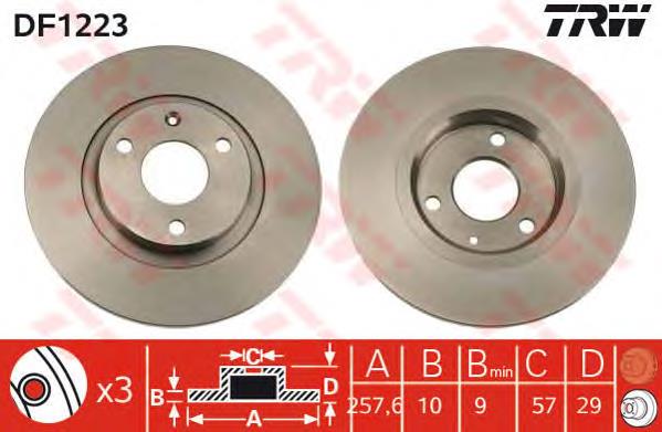 96017878 Peugeot/Citroen freno de disco delantero