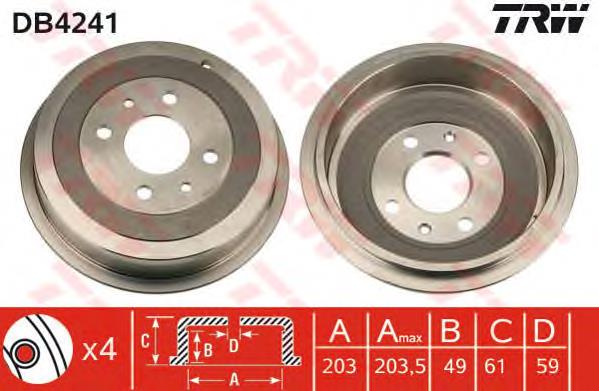 DB4241 TRW freno de tambor trasero