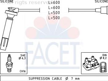 49817 Facet juego de cables de encendido