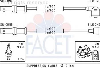 49835 Facet juego de cables de encendido