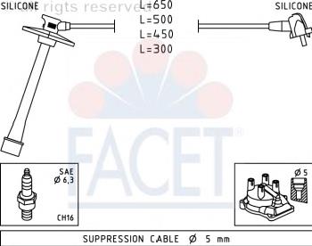 49793 Facet juego de cables de encendido