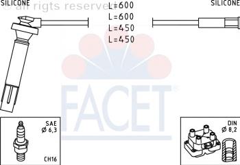 49813 Facet juego de cables de encendido