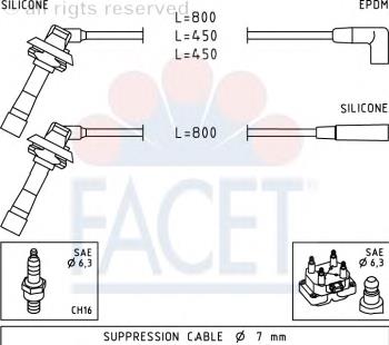 49887 Facet juego de cables de encendido