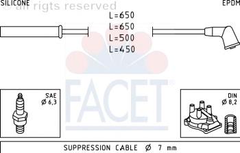 49741 Facet juego de cables de encendido