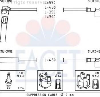 49888 Facet juego de cables de encendido