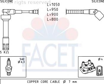 49921 Facet juego de cables de encendido