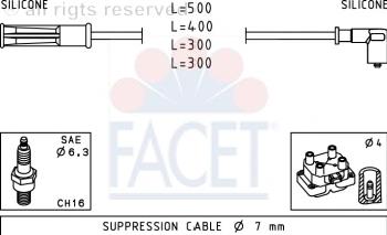 47244 Facet juego de cables de encendido