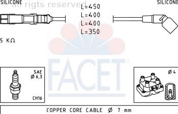 47069 Facet juego de cables de encendido