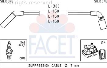 47006 Facet juego de cables de encendido