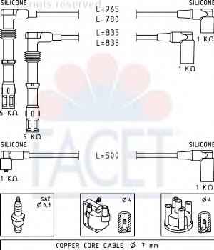 49356 Facet juego de cables de encendido