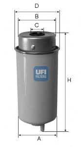 24.458.00 UFI filtro combustible