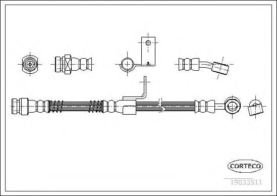 19033511 Corteco tubo flexible de frenos delantero derecho