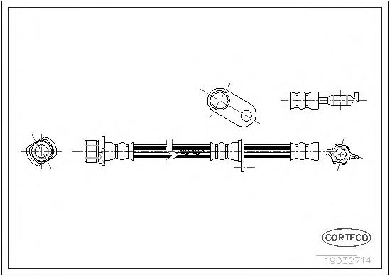 19032714 Corteco tubo flexible de frenos trasero izquierdo