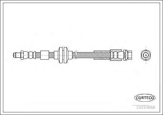 19034668 Corteco tubo flexible de frenos trasero