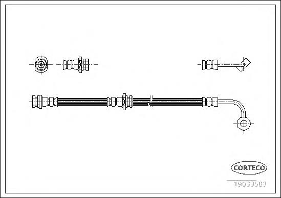 19033583 Corteco tubo flexible de frenos trasero izquierdo