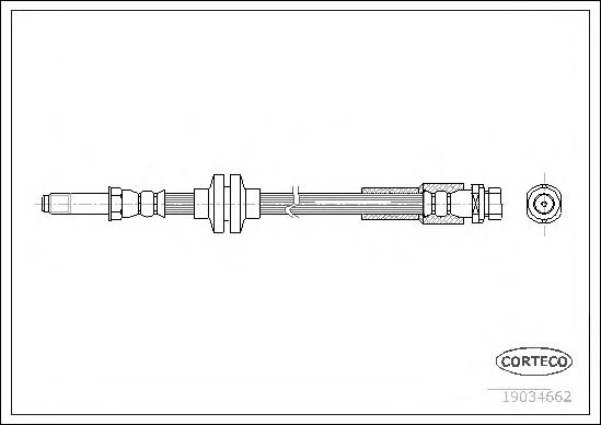 19034662 Corteco tubo flexible de frenos trasero