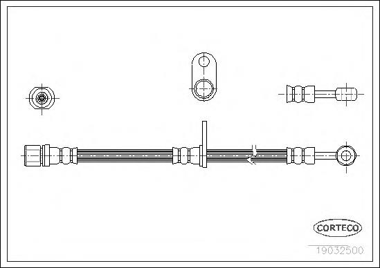 19032500 Corteco tubo flexible de frenos delantero derecho