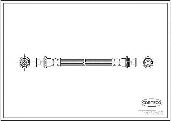 19032502 Corteco tubo flexible de frenos trasero