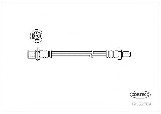 19032764 Corteco tubo flexible de frenos trasero