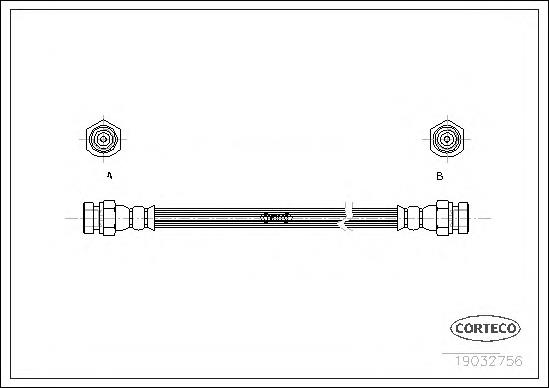 19032756 Corteco tubo flexible de frenos trasero