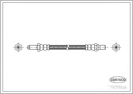 19018488 Corteco tubo flexible de frenos trasero