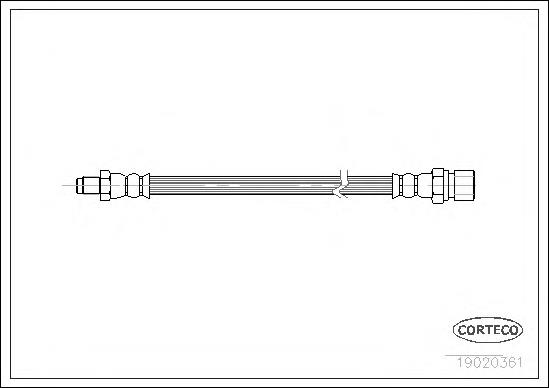 19020361 Corteco tubo flexible de frenos trasero