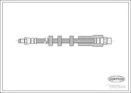 19025848 Corteco tubo flexible de frenos trasero