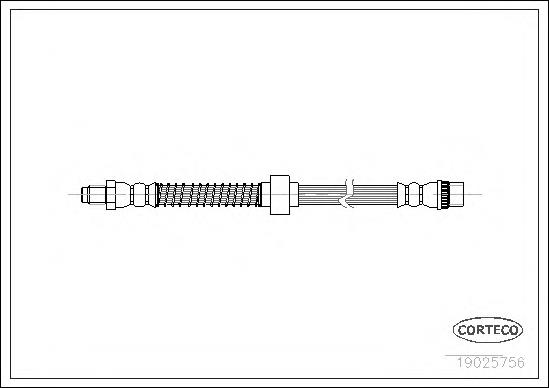 19025756 Corteco tubo flexible de frenos trasero