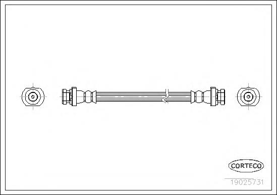 19025731 Corteco tubo flexible de frenos trasero